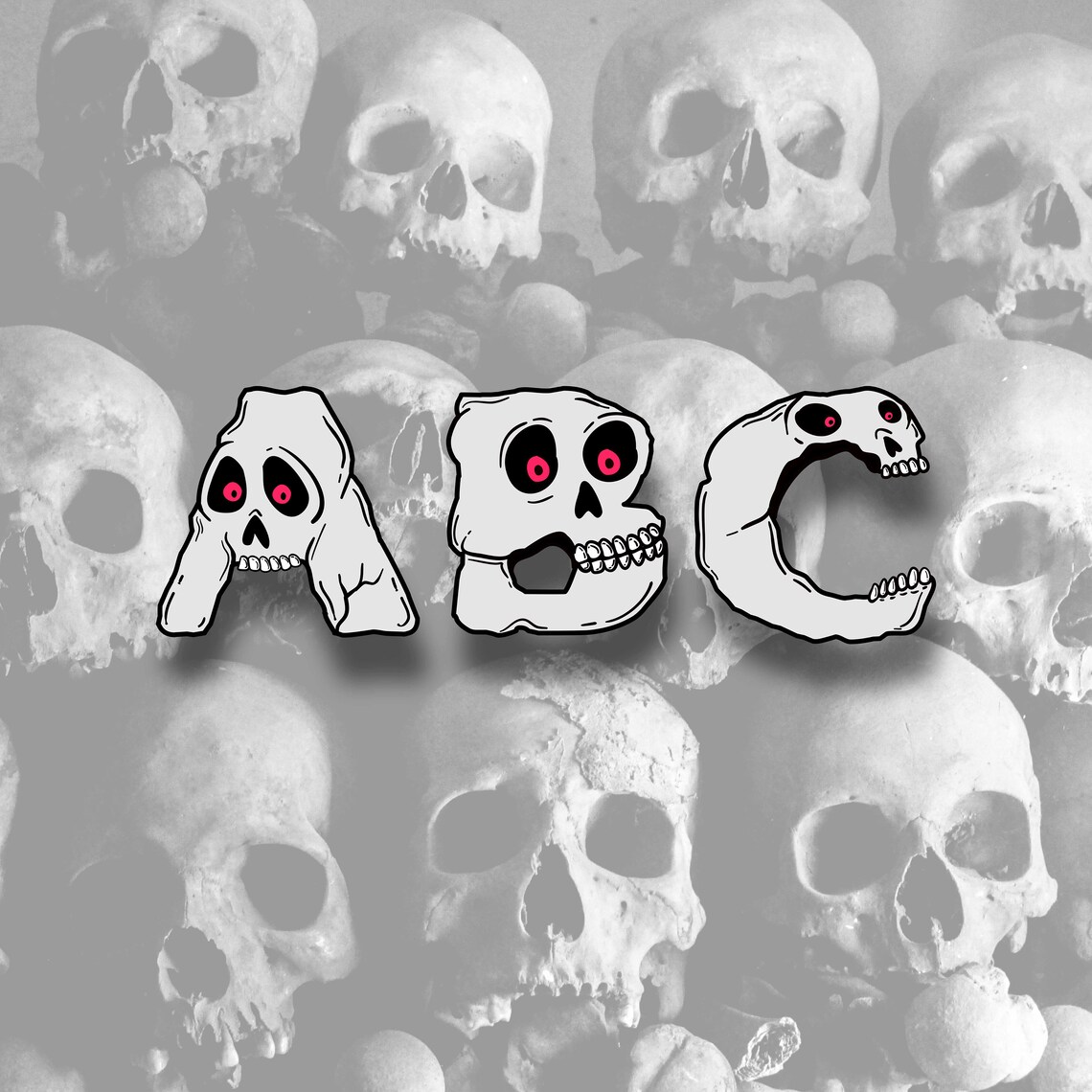 Skull Alphabet Skull Letters Skull Decor Skull PNG - Etsy