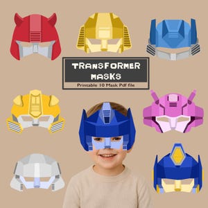 Printable Robot Masks for Kids: Transformer-Inspired Costume Party (PDF Download)