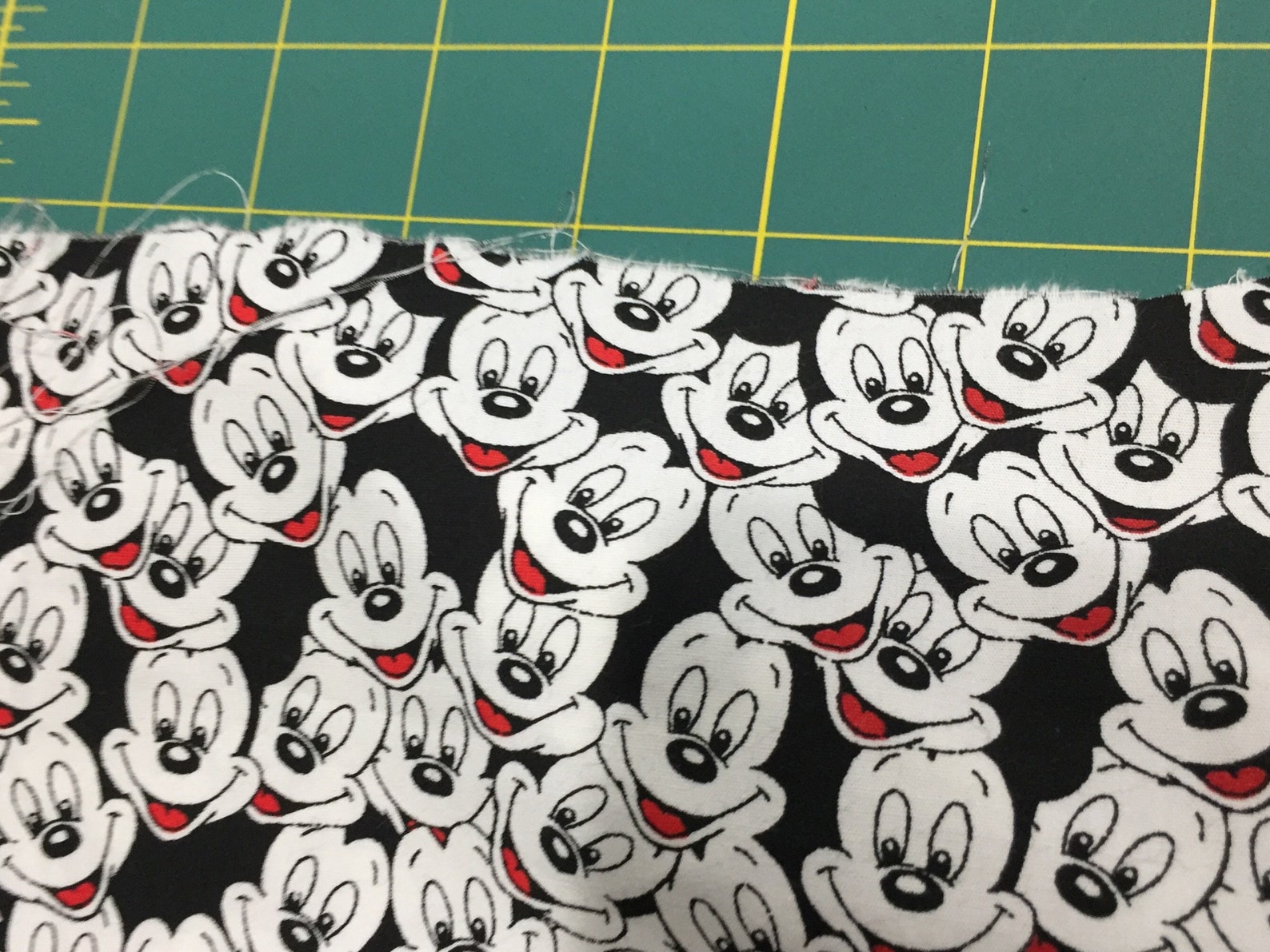 MICKEY MOUSE Cotton Print Fabric Black White & Red Fabric Etsy