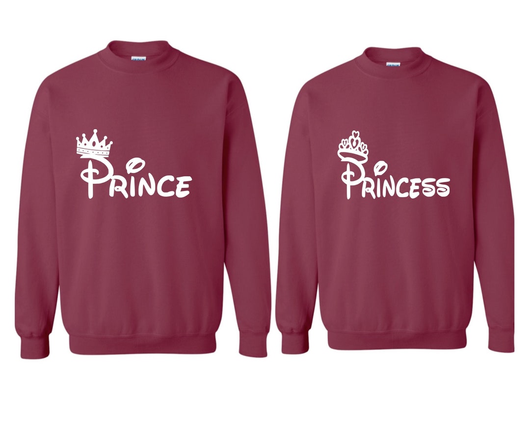 Prince and Princess Couple Sweatshirt Matching Sweatshirts His and Hers Sweaters Vacation Sweatshirt Christmas Hoodie Hubby Wifey Shirt Etsy