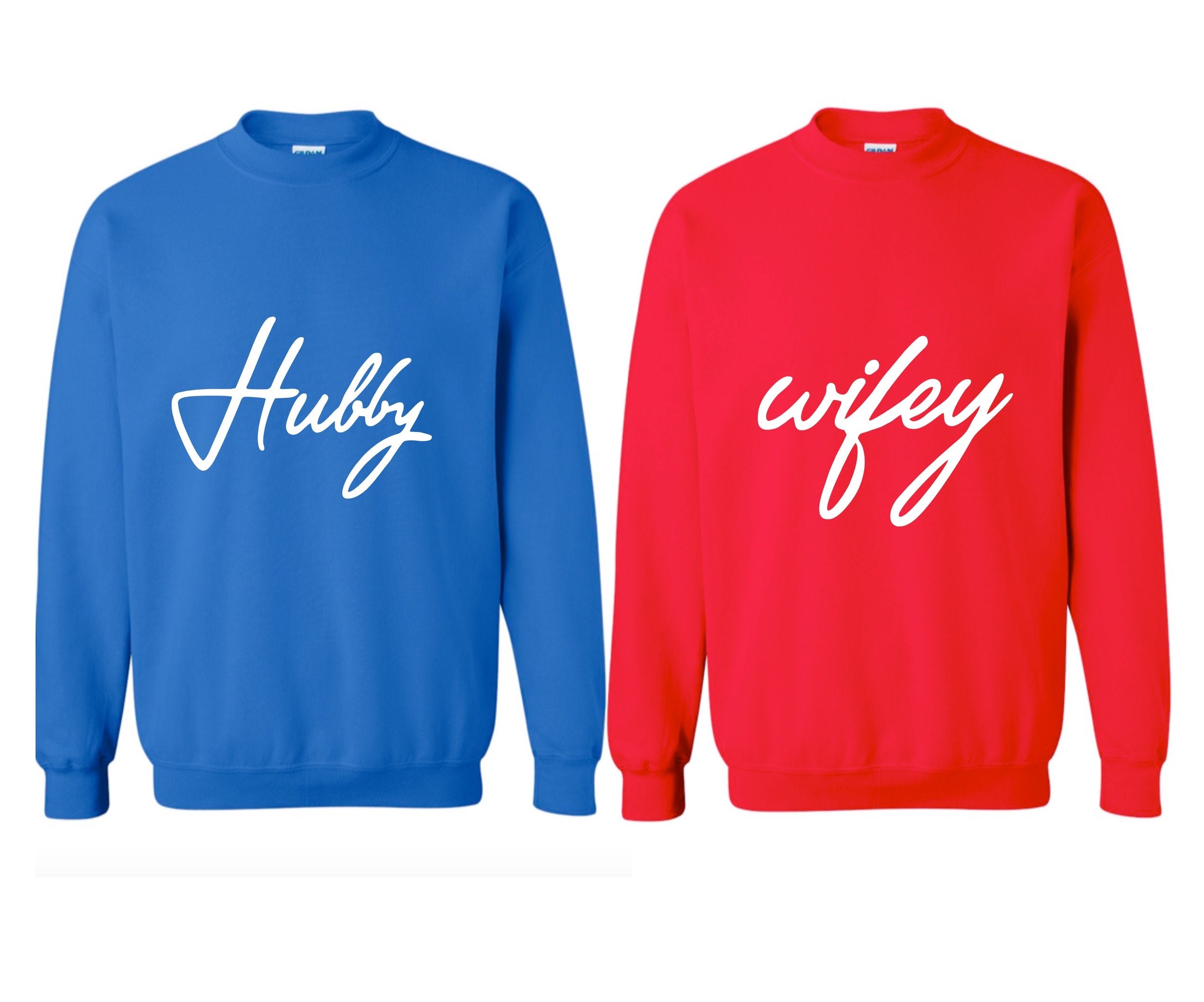 Hubby Wifey Couple Sweatshirt, Matching Sweatshirts, His And Hers ...