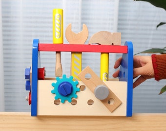 Wooden Toolbox Toy for Kids 3 Years +, Great Pretend Play Toy Gift Choice for Kids