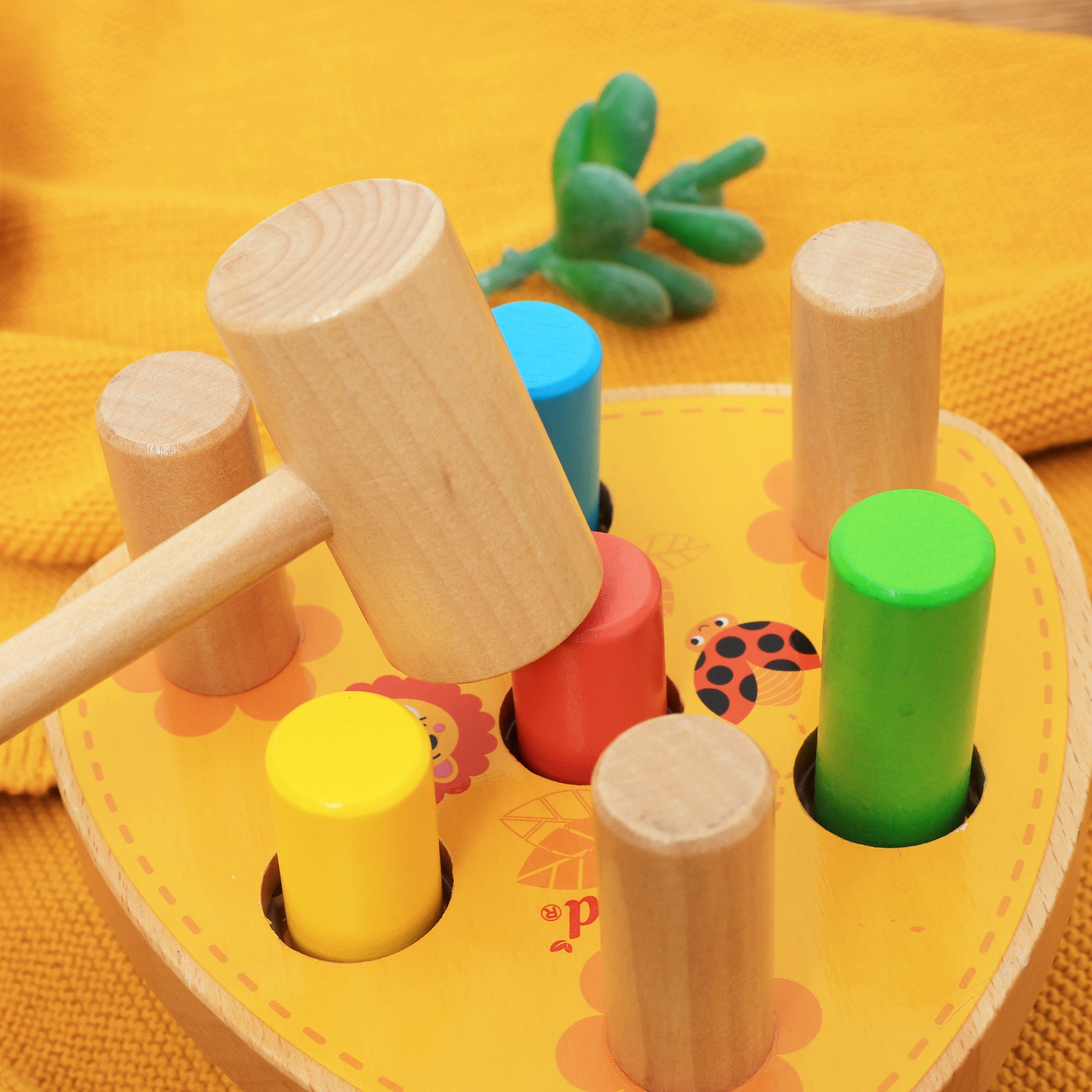 Wooden Peg and Hammer Toy for Kids Age 12 Months 1 Year Etsy