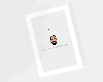 Biglietto d'auguri di Drake, illustrazione di Drake, 6 uomini, biglietto d'auguri ispirato al rap