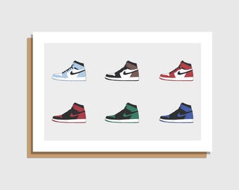 Biglietto d'auguri per appassionati di sneakers / Arte di moda per gli amanti delle sneakers