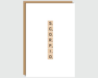 Scorpio Greeting Card | Zodiac Birthday Card | Astrology Gift | Blank Card