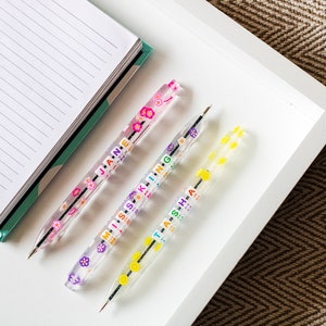 Personalised block letter bead resin ballpoint pen image 3