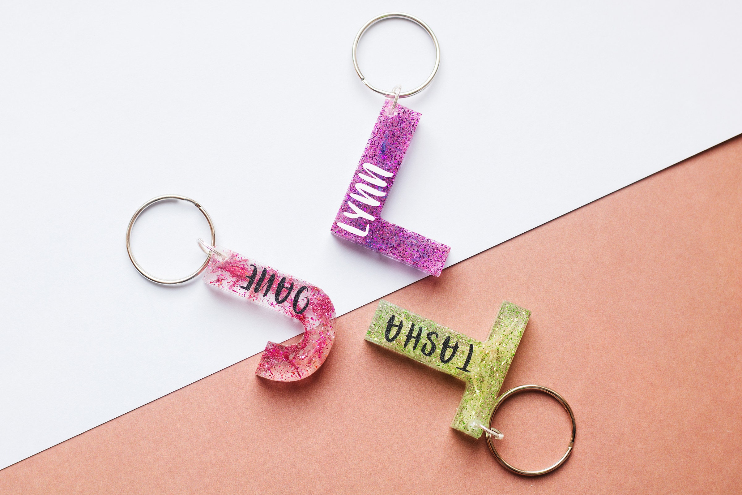 Personalised letter keyring Etsy