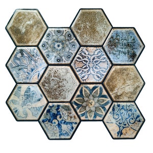 Hexagon Peel and Stick Wall Tile: Kitchen Backsplash, Home Decor - Style 118