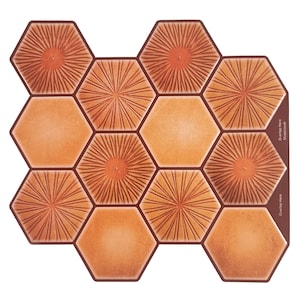 Terracotta peel and Stick Wall Tile | Hexagon Kitchen Backsplash Tiles | self Adhesive Tiles for Home Décor from Mosaicowall  -  Style 121