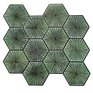 Minimalist Sage Green Tile Stickers | 3D Glossy Peel & Stick Tiles Waterproof | DIY Wall Decor for Indoor from Mosaicowall - Style 119