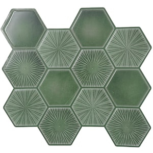 Azulejo de pared hexagonal verde autoadhesivo: Decoración para salpicaderos de cocina