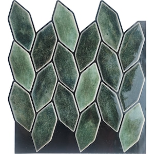 Fern Green 3D Peel and Stick Wall Tile: Kitchen Backsplash, Home Decor
