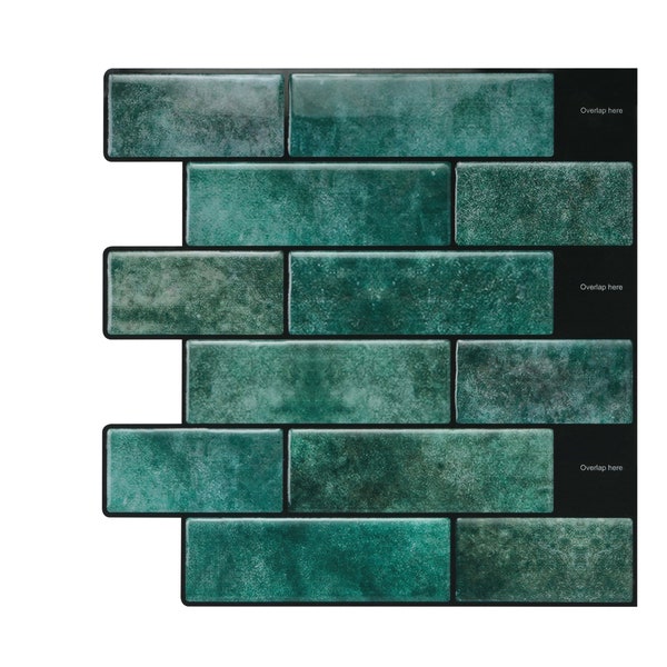 MOSAICOWALL Piastrella autoadesiva per alzatina stacca e incolla, parete 3D, piastrelle in vinile gel PU per la decorazione domestica - Stile 3