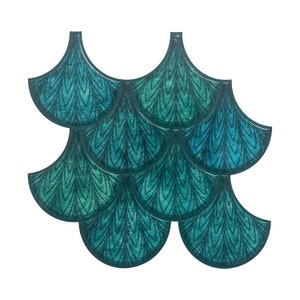 Teal Blue 3D Peel and Stick Backsplash Tile - Mosaicowall Style