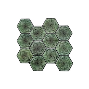 Sage Green peel and Stick Wall Tile | Hexagon  Kitchen Backsplash Tiles | self Adhesive Tiles for Home Décor from Mosaicowall  -  Style 119