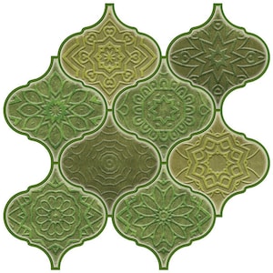 Green Moroccan 3D PU Peel and Stick Wall Tile | Kitchen Backsplash Tiles | self Adhesive Tiles for Home Décor - Mosaicowall  Style 91