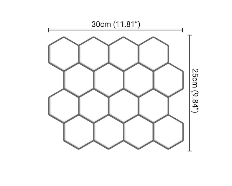 3D peel-and-stick hexagon tile sheet for kitchen backsplash; white/gray glossy tiles with self-adhesive backing