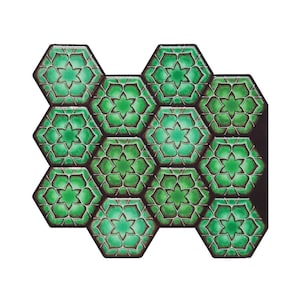 3D tile sticker Green Hexagon Kitchen Backsplash Peel and Stick Wall Decor - MOS431