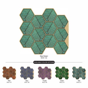 Sea Green Honeycomb Kitchen Decor Peel and Stick Backsplash Tiles from Mosaicowall Style 134 zdjęcie 9