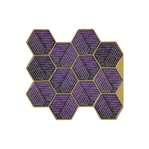 Purple Hexagon peel and Stick Wall Tile | Kitchen Backsplash Tiles | self Adhesive Tiles for Home Décor - Style 159