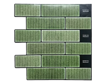 Olive Green Peel And Stick Wall Tile  | Kitchen Backsplash Tiles | Subway Self Adhesive Tiles For Home Décor | Mosaicowall - Style 182