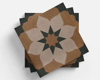 Peel & Stick Vinyl Floor Tiles: DIY Home Decor Decals style - FT007