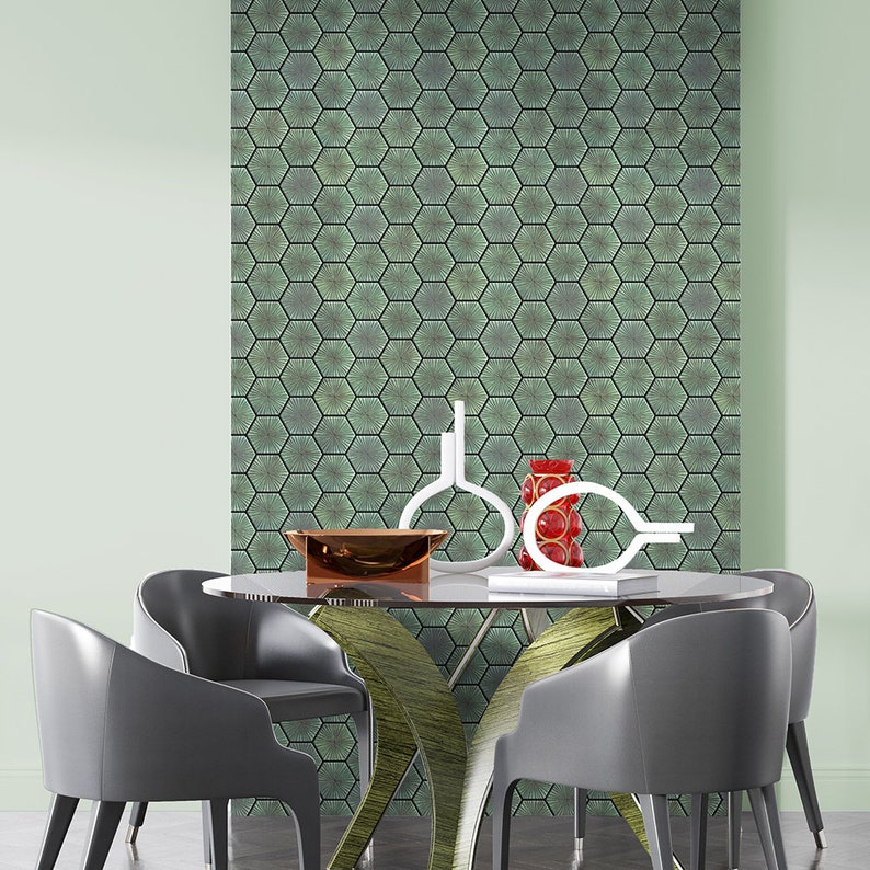 Sage Green Peel and Stick Wall Tile Hexagon Kitchen Etsy