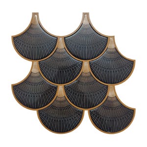 Tile Backsplash Black Egyptian, 3D Peel And Stick Vinyl