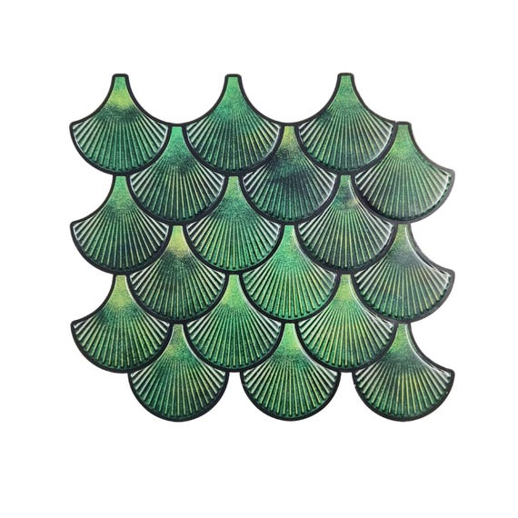 Forest Green 3D Peel and Stick Wall Tile: Kitchen Backsplash