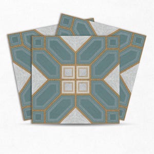 Mosaicowall DIY Peel and Stick Vinyl Floor Tiles Self Adhesive Flooring PVC Waterproof tiles for Kitchen & Living room FST052