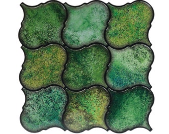 Green 3D Peel and Stick Wall Tile: Kitchen Backsplash, Home Decor