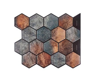 Hexagon Peel And Stick Backsplash Tiles, White PU Gel, 3D Wall Decor