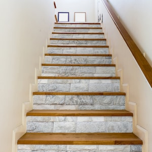 Designed stair riser decal, Stone decorative tiles stair sticker, removable stair riser décor strip, peel & stick stair riser SR23