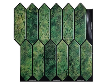 Azulejo de pared verde radiante Peel And Stick / Azulejos para salpicaduras de cocina / Azulejos autoadhesivos para decoración del hogar de Mosaicowall - Estilo 172