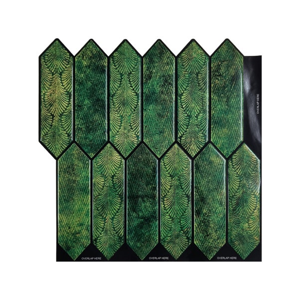 Radiant Green Peel And Stick Wall Tile | Kitchen Backsplash Tiles | Self Adhesive Tiles For Home Décor From Mosaicowall - Style 172