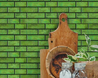 Light Green Peel and Stick Tile for Kitchen Backsplash, DIY Wall Decor