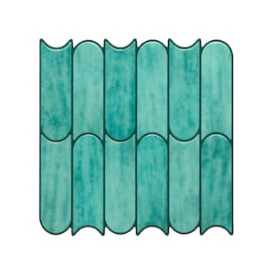Teal 3D Peel and Stick Tiles, Stick On Backsplash Tile