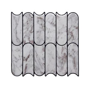 3D Peel and Stick Tile, Gray Marble, Renter Friendly Backsplash