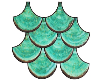 Sea Green Shell Peel And Stick Wall Tile | Kitchen Backsplash Tiles | Self Adhesive Tiles For Home Décor From Mosaicowall - Style 148