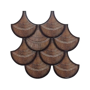 Brown Peel And Stick Scallop Backsplash Tile, 3D, Renter Friendly, Kitchen Makeover