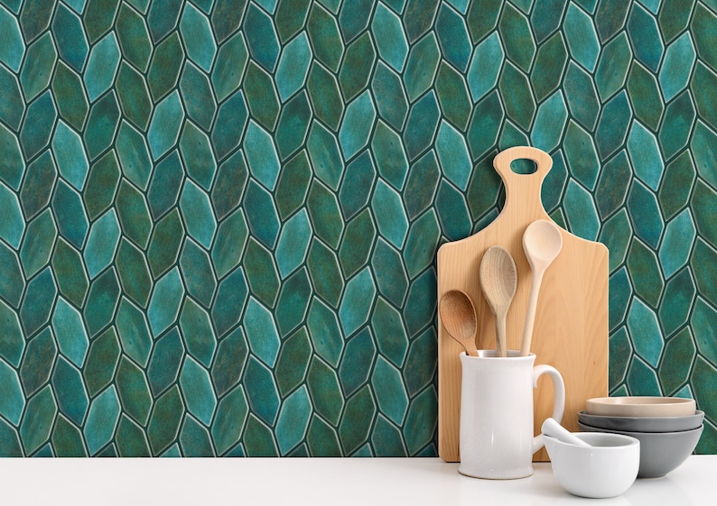 Emerald Green Peel and Stick Wall Tile Kitchen Backsplash - Etsy