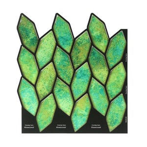 Azulejo de pared autoadhesivo color verde pera: Salpicadero de cocina, decoración del hogar