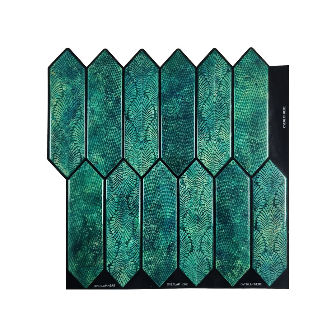 Creative Emerald Green Peel and Stick Wall Tile Kitchen Backsplash Tiles Self Adhesive Tiles for