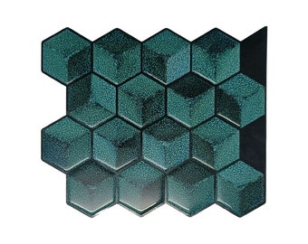 Supreme Blue peel and Stick Wall Tile, Hexagon  Kitchen Backsplash Tiles | self Adhesive Tiles for Home Décor from Mosaicowall  -  Style 221