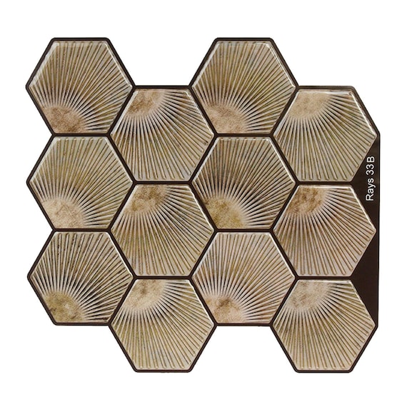 Light Brown Hexagon Peel and Stick Wall Tile: Kitchen Backsplash