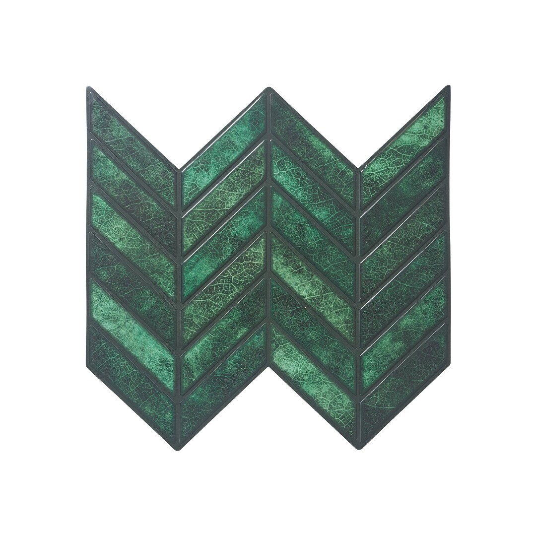 Textured Emerald Green Peel and Stick Wall Tile Kitchen Backsplash Tiles Self Adhesive Tiles for