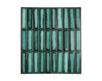 KitKat Teal Blue Tiles | 3D Mosaic Peel and Stick Wall Tile | Peel and Stick Backsplash Kitchen Tiles | Heat & Water Resistant  - Style 160