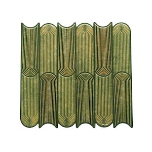 Forest Green Peel and Stick Backsplash Tiles, Grey Grout, PU Gel, Renter Friendly