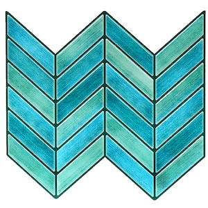 Blue Chevron Peel and Stick Wall Tile: Kitchen Backsplash